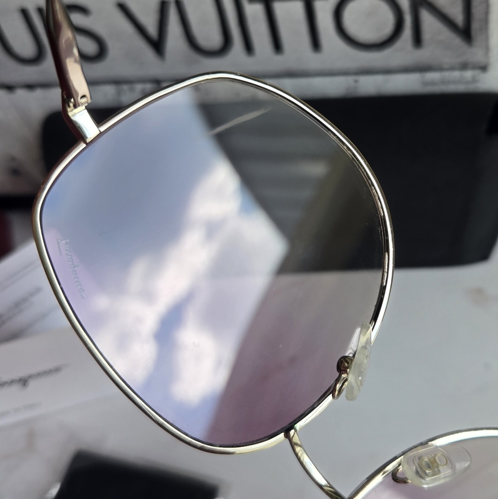 Salvatore Ferragamo Radiant Violet Women Rose Gold Ivory Sunglasses - Picture 9 of 12